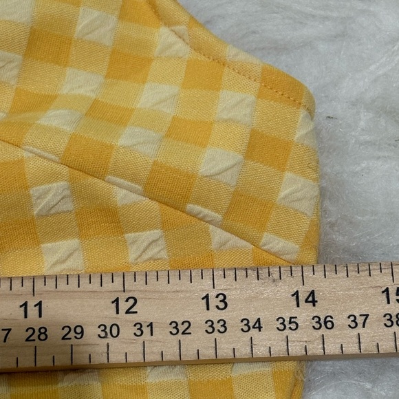 ANTHROPOLOGIE Maeve Yellow Gingham Square-NeckVest - X-Small - Picture 8 of 9